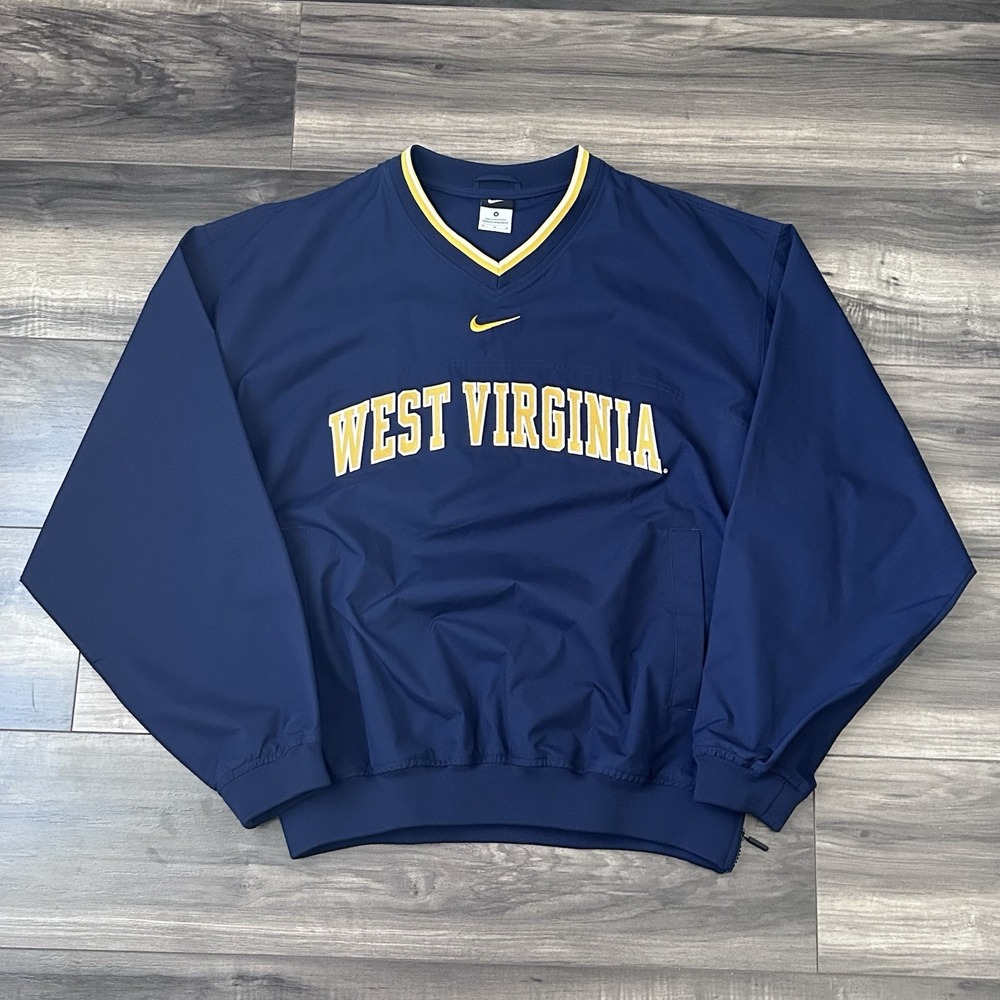 Nike West Virginia Mountaineers Center Swoosh Pullover Windbreaker Mens Medium
